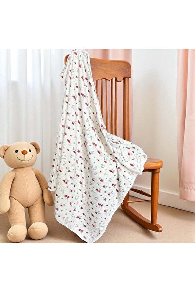 RYZE ÇOCUK Printed Double-Sided Combed Cotton Blanket -100X100 Burgundy