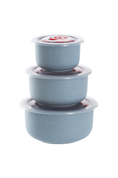 Choice مجموعة صناديق الغداء الزرقاء المكونة من 3 قطع من حاويات تخزين الطعام م...