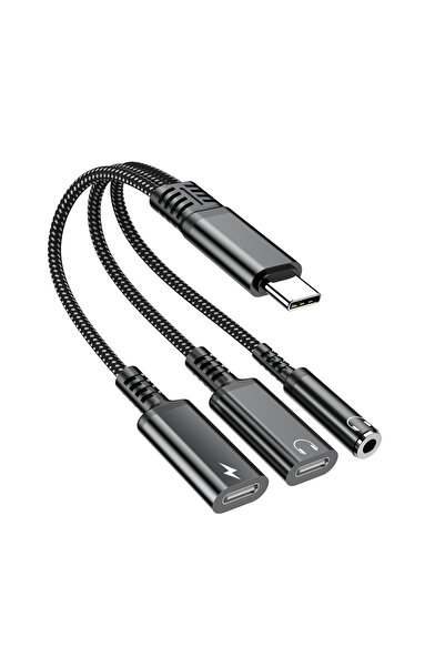 Choice محول شحن سريع 3 في 1 بقوة 60 واط، أسود اللون، بطول 0.5 متر تقريبًا، مت...