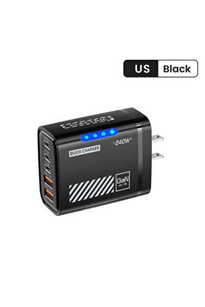 Choice KO-76 Black US 5 Ports Fast Charger Type C Quick Charge 3.0 USB C Wall...