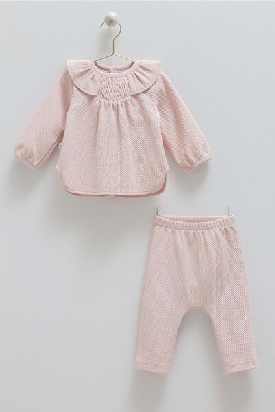Caramell Love Feel Collar Detail Bottom Top Set Dusty Rose