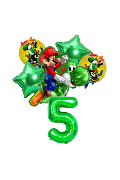 Miniso set 6pcs 6PCS Cartoon Super Mario Party Aluminum Film Balloon 32 inch Digital Balloon Set Children's