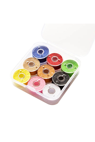 Choice خيوط خياطة وتطريز مصنوعة يدويًا من البوليستر 9 ألوان 9/25/36 لونًا ماك...