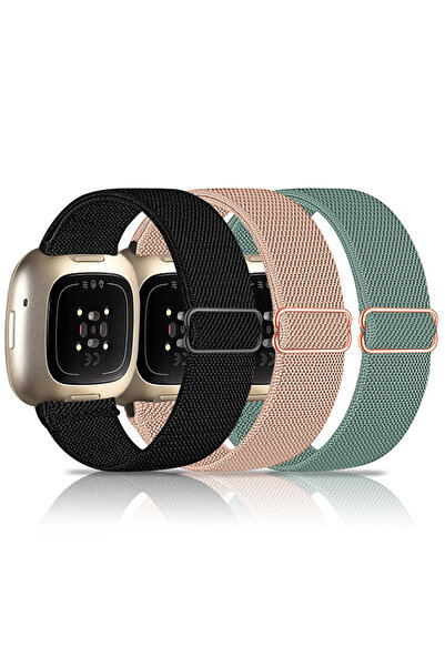 Choice مجموعة 1 (3 قطع) - سوار Fitbit Versa 3/4 وSense/2 - أحزمة رياضية من ال...