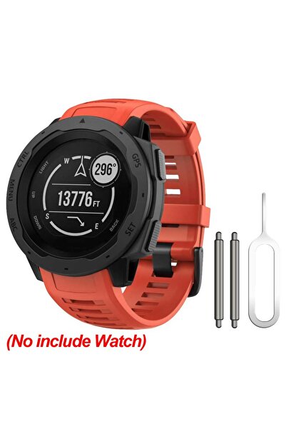 Choice4 حزام بديل من السيليكون بعرض 22 ملم باللون البرتقالي لساعة Garmin Inst...