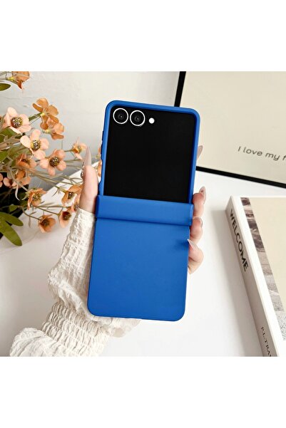 Choice جراب هاتف Galaxy Z Flip7 بلون الحلوى الدوبامين الأزرق غير اللامع لهاتف...