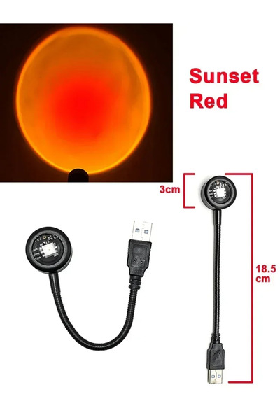 Choice مصباح غروب الشمس الأحمر LED USB جهاز عرض غروب الشمس ديكور المنزل للحفل...