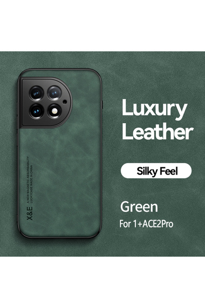 Choice جراب جلدي فاخر باللون الأخضر الداكن لهاتف Oneplus 11 و10T و9Pro مع دعا...