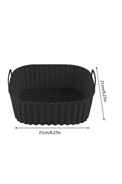 Choice بطانات مقلاة هوائية من السيليكون باللون الأسود، وعاء مربع، سلة مقلاة ه...