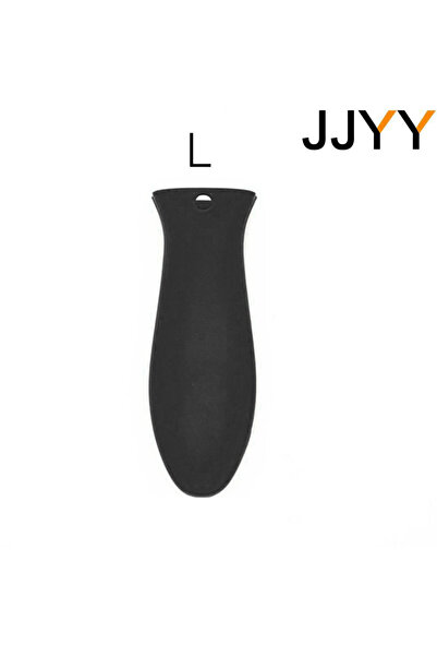 Choice حامل أواني JJYY أسود مقاس L، مقبض مقاوم للانزلاق ومقاوم لدرجات الحرارة العالية، حامل أواني من السيليكون، مقلاة