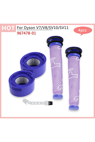 Choice 4pcs For Dyson V7 V8 SV10 SV11 Spare Parts Handhold Robot Vacuum Cleaner Front Rear Hepa Filter Home