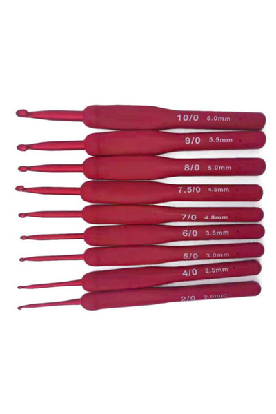 Choice4 set1-9pcs KRABALL Silicone Handle Crhet Hooks Set Needle Aluminum Hoo...