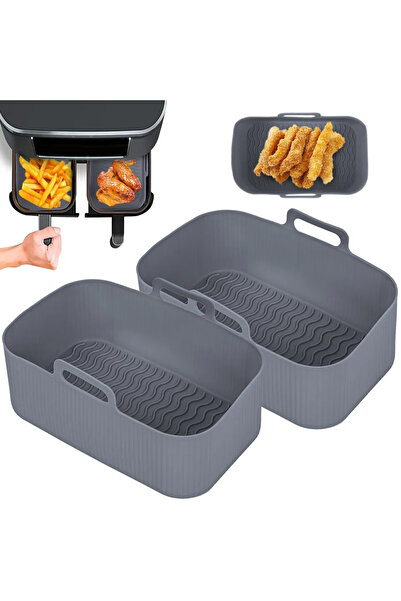 Choice 2 قطعة رمادية 2 قطعة / 1 قطعة صينية سيليكون مستطيلة للفرن سلة خبز بطان...