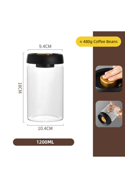Choice برطمان محكم الغلق سعة 1200 مل، زجاجة تخزين حبوب القهوة، طعام المطبخ، ح...