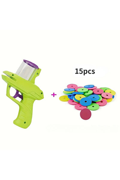 Choice لعبة إطلاق أقراص طائرة صغيرة خضراء اللون، مقاومة للمضغ ومتينة، مع جرس ...