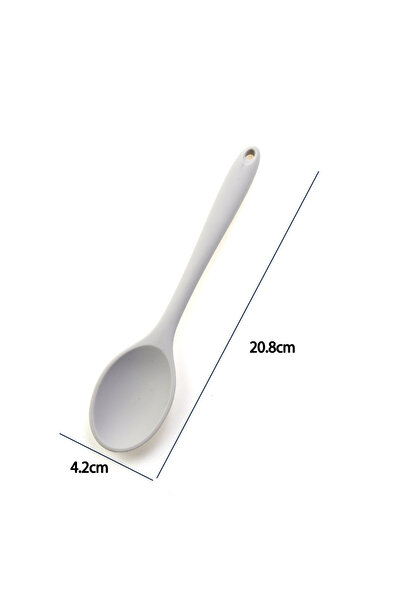 Choice M C Light Grey For Better Life 1Pc Soft Silicone Spoon Stirring Long Handle Tableware Cooking Utens