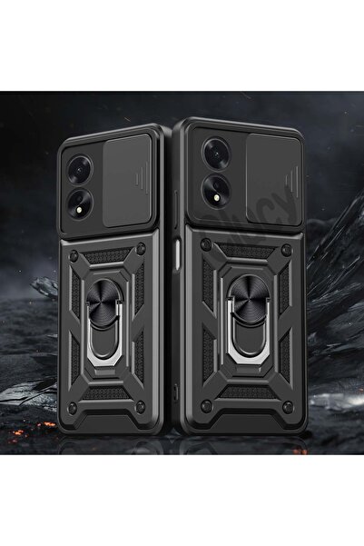 Choice جراب مدرع مضاد للصدمات بكاميرا لهاتف OPPO A98(5G) أسود لهاتف OPPO A38 ...