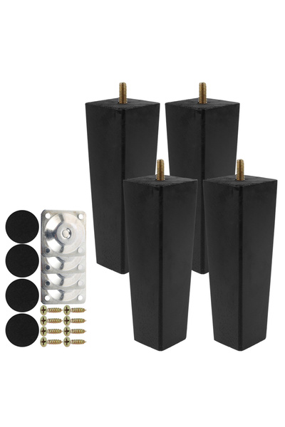 Choice أرجل أثاث من الخشب الصلب، ارتفاع 150 مم، 4 قطع، أرجل أثاث بديلة، ارتفا...