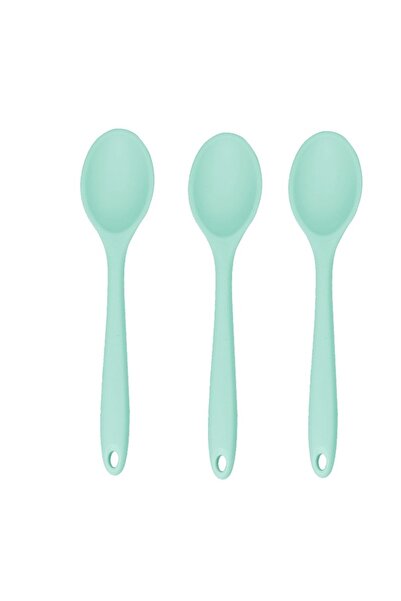Choice green 3pcs Silicone Spoon Mixing Soup Spoons Kitchen Mixing Ladle Cooking Utensils Kitchenware Tool