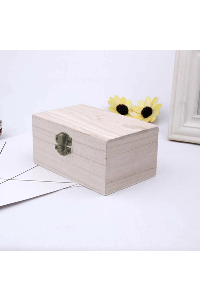 Choice M 1/3pcs Log Color Scotch Plain Wood Wooden Square Hinged Storage Boxes Craft Gift Box Handmade Cas.
