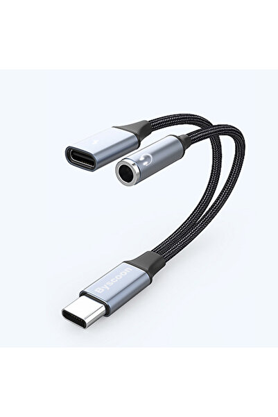 Choice محول سماعة رأس USB C إلى مقبس 3.5 ملم AUX Audio DAC أسود اللون من النوع C 3.5 مع PD 15 وات