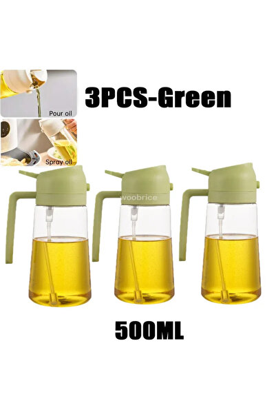 Choice10 3PCS-green Olive Oil Spray Bottle for Oil Bottle Pouring for Cooking Oil Spices Camping Dispenser wi