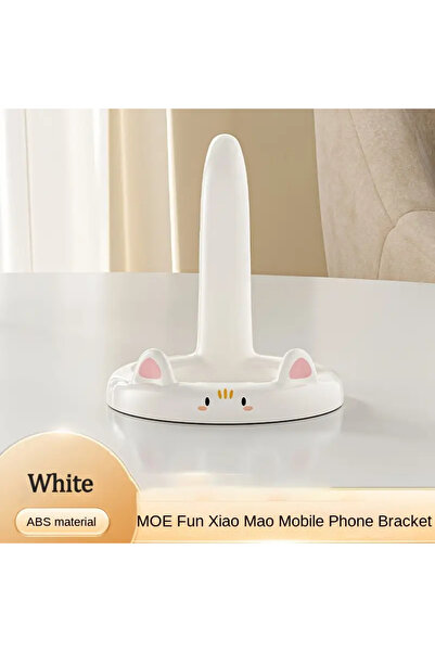 Choice حامل هاتف على شكل قطة كرتونية بيضاء - زاوية قابلة للتعديل، حامل سطح مك...