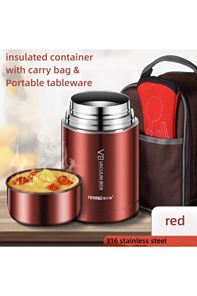 Choice 600ml MSG-red 600/800/1000ml Food Thermos, 316 Stainless Steel Vacuum ...