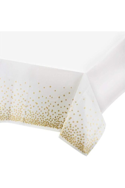 Choice See below for size descriptions Golden Tablecloth Decoration Supplies Bronzing Black Dots Disposable