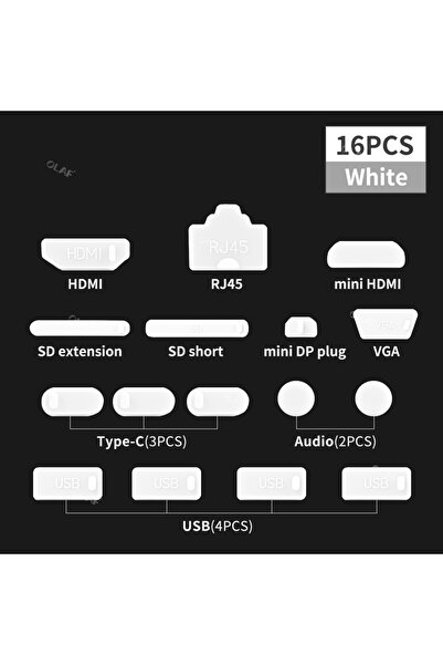 Choice 16 قطعة بيضاء 16 قطعة غطاء سدادة سيليكون عالمية مضادة للغبار ومقاوم لل...