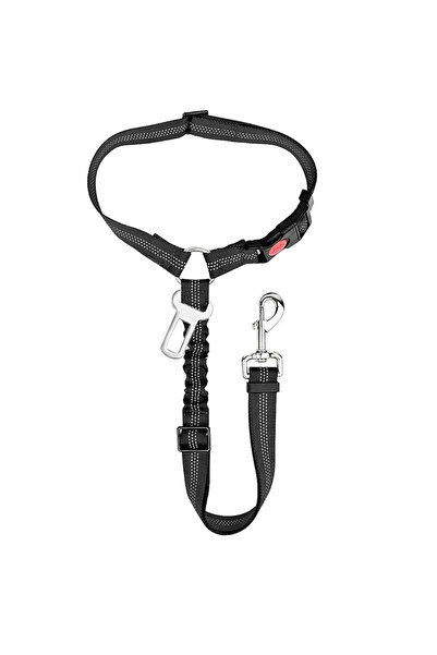 Choice Black 2-in-1 Dog Car Seatbelt Headrest Restraint Adjustable Reflective Pet Safety Seat Belt Clip Buc