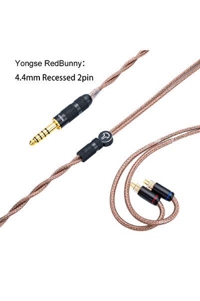 Yongse 4.4 مم غائر 2 دبوس RedBunny أحادي الكريستال النحاسي + سنت نحاسي أحادي الكريستال مطلي بالفضة