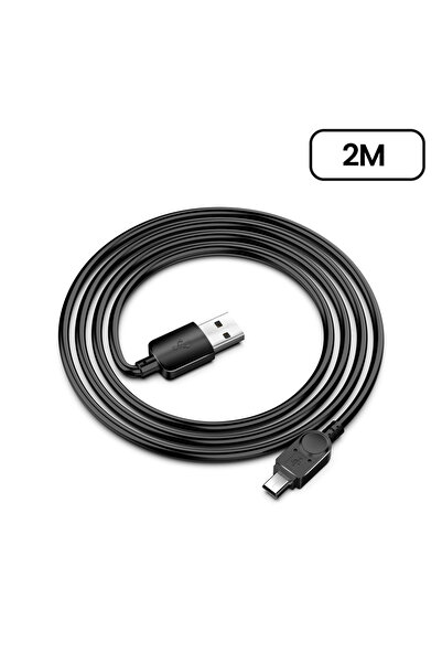 Choice كابل USB صغير أسود بطول 2 متر، كابل شحن بيانات سريع من USB إلى USB لمش...