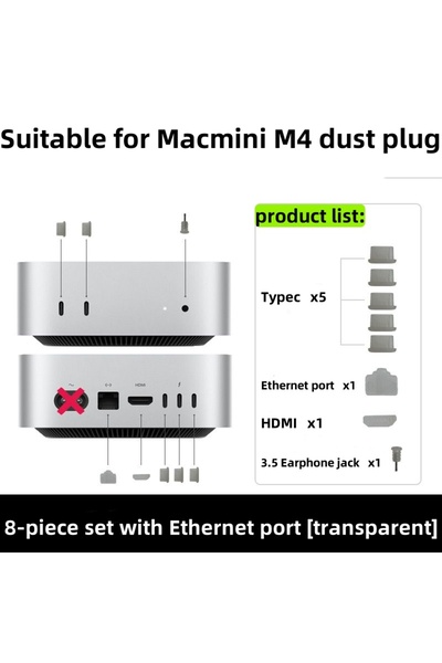 Choice Transparent-8 pieces Suitable for Apple M4/M4pro Mac mini Dust Plug 20...