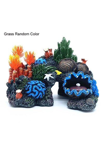 Choice زينة حوض السمك 12.5 × 10 × 7 سم، محاكاة الشعاب المرجانية، جزيرة الراتن...