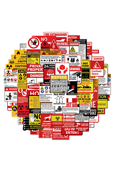 Choice 75 قطعة من ملصقات علامات التحذير المقاومة للماء، ملصقات جرافيتي جمالية...