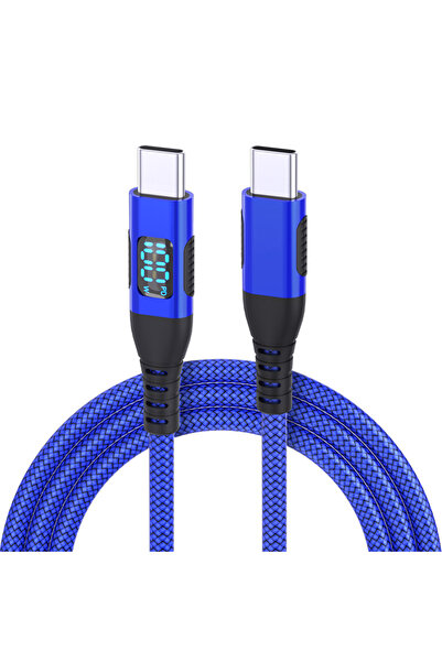 Choice كابل شحن سريع USB C إلى USB C من النايلون الأحمر بطول 2 متر، قطعة واحد...