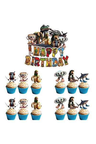 Choice 1 set Italian Brainrot Birthday Cake Decoration Tung Tung Sahur Tralalelo Tralala Cake Toppers Cupca