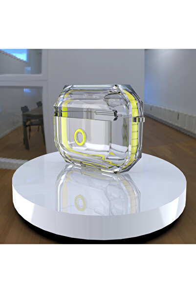 Choice جراب سماعات AirPods Pro 2 شفاف أصفر اللون، جراب حماية شفاف مقاوم للغبار