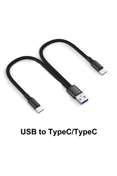 Choice كابل شحن سريع من النوع C بطول 0.2 متر، مزود بمنفذين من النوع C، 5 أمبي...