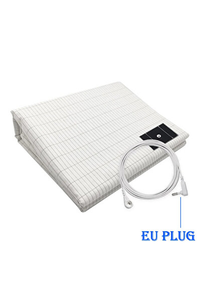 Choice ملاءة سرير أرضية مضادة للكهرباء الساكنة مقاس 90×230 سم مع قابس الاتحاد الأوروبي وموصلة بالكهرباء الساكنة وموصلة بالكهرباء الساكنة بنسبة 95% قطن و5% كربون