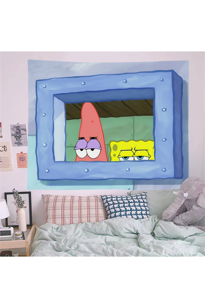 Choice19 40×60 سم 01-GT-01 سبونج بوب وسكويدوارد، خلفية ديكور كرتونية، قماش مع...
