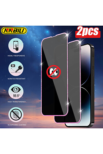 Choice7 واقي شاشة زجاجي مقوى مضاد للتجسس من NNBILI، قطعتان، بحواف ماسية، لون ...