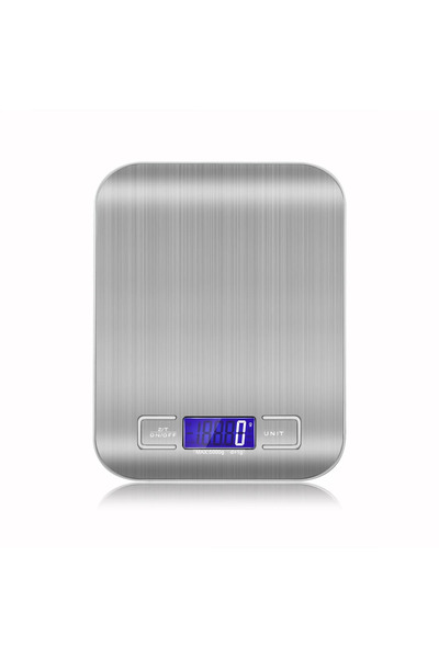 Choice ميزان مطبخ محمول 50 كجم فضي 10/5 كجم 1 جرام ميزان قهوة إلكتروني سطح من الفولاذ المقاوم للصدأ شاشة LCD خلفية