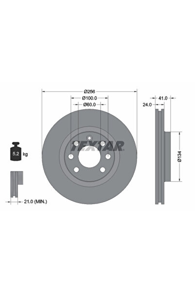 TEXTAR Disc Frana Opel Ascona C/Astra F/Calibra A