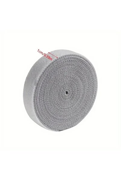 Choice منظم كابلات رمادي بطول 5 أمتار لإدارة الكابلات: شريط لف الأسلاك بطول 1/5 متر لسماعات الأذن وأسلاك الماوس و