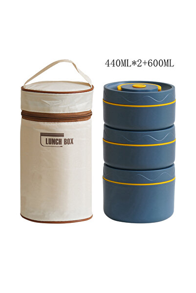 Choice 3pcs blue 304 Stainless Steel Insulated Lunch Box with Storage Bag Por...