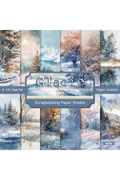 Choice مجموعة من 24 ورقة من Glacie Scenery، مقاس 6×6 بوصة، بتصميمات ورقية، ور...