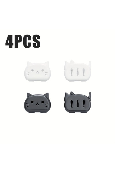 Choice 4 قطع 4/8 قطع غطاء رأس فرشاة الأسنان على شكل قطة غطاء حماية فرشاة الأسنان الكرتوني للسفر