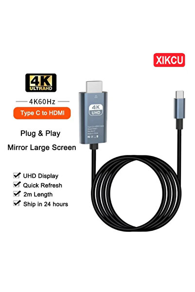 Choice محول 4K 60HZ Braid XIKCU USB C إلى HDMI متوافق مع كابل 4K 60Hz Type C كابل محول HDTV لأجهزة i